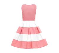BlackButterfly Enfants Robe de Fille Années 50 Vintage Rayé 'Lilly' (Rose, 3-4 Ans)