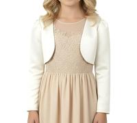 BlackButterfly Enfants Satin Manche Longue Boléro Filles (Ivoire, 9-10 Ans)