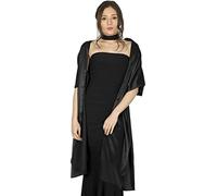 BlackButterfly Etole Châle Wrap en satin pour mariage, bal de promo, soirée (Noir, Taille unique)