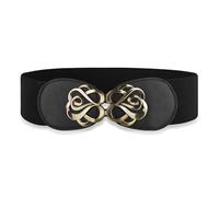 BlackButterfly Extensible/Élastique Vintage Serre-taille Elastique Boucle Taille Ceinture (Noir, L)