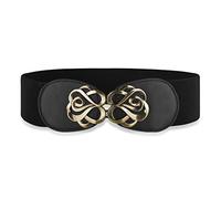 BlackButterfly Extensible/Élastique Vintage Serre-taille Elastique Boucle Taille Ceinture (Noir, XL)