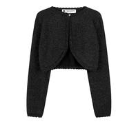 BlackButterfly Filles Manche Longue Boléro Scintillante Enfants Cardigan (Noir, 9-10 Ans)