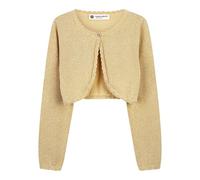 BlackButterfly Filles Manche Longue Boléro Scintillante Enfants Cardigan (Or, 3-4 Ans)