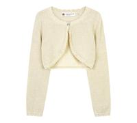 BlackButterfly Filles Manche Longue Boléro Scintillante Enfants Cardigan (Or Champagne, 9-10 Ans)