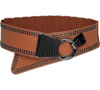 BlackButterfly Large Élastique Extensible Métal Clouté Crochet Boucle Ceinture (Marron clair, M)