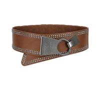 BlackButterfly Large Élastique Extensible Métal Clouté Crochet Boucle Ceinture (Marron clair, S)