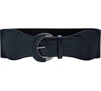 BlackButterfly Large PU Élastique Extensible Boucle Taille Ceinture (Bleu nuit, XXL)