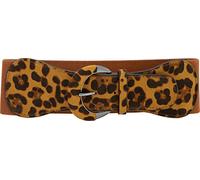 BlackButterfly Large PU Élastique Extensible Boucle Taille Ceinture (Marron - Imprimé léopard, M)