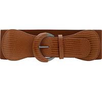 BlackButterfly Large PU Élastique Extensible Boucle Taille Ceinture (Marron, S)