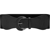 BlackButterfly Large PU Élastique Extensible Boucle Taille Ceinture (Noir, M)