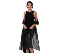 BlackButterfly Métal Étincelle Mariée Mariage Sortie Soirée Chale Pashmina Portefeuille (Noir, 70CM X 230CM)