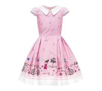 BlackButterfly Robe Fille Olivia Col Claudine Imprimé, Rose, 9-10 Ans