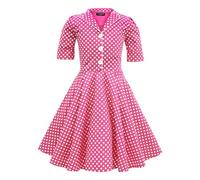 BlackButterfly Robe Fille Sabrina à Pois Vintage, Rose, 5-6 Ans