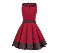 BlackButterfly Robe Fille Zoey Col Claudine à Pois, Rouge, 9-10 Ans