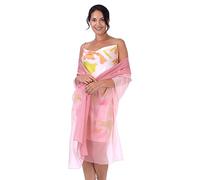 BlackButterfly Satin Soyeuse Mariée Mariage Sortie Soirée Chale Pashmina Portefeuille (Rose foncé - Rose clair, 60CM X 240CM)