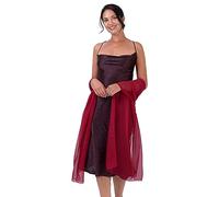 BlackButterfly Satin Soyeuse Mariée Mariage Sortie Soirée Chale Pashmina Portefeuille (Rouge, 60CM X 240CM)