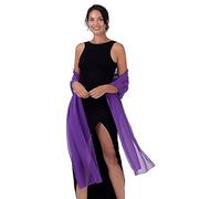 BlackButterfly Satin Soyeuse Mariée Mariage Sortie Soirée Chale Pashmina Portefeuille (Violet vif, 60CM X 240CM)