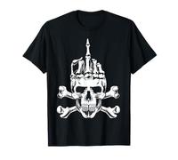 Blackcraft Punk Skull et Rock Fuck Pirate au doigt du milieu T-Shirt