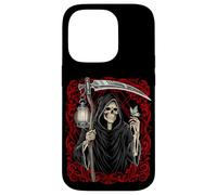 Blackcraft Vintage Death the Grim Reaper Moth Tarot Card Coque pour iPhone 14 Pro