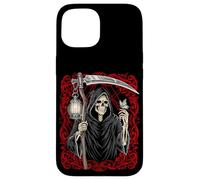 Blackcraft Vintage Death the Grim Reaper Moth Tarot Card Coque pour iPhone 15