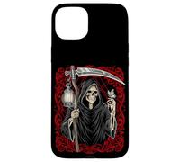 Blackcraft Vintage Death the Grim Reaper Moth Tarot Card Coque pour iPhone 15 Plus