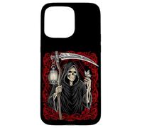 Blackcraft Vintage Death the Grim Reaper Moth Tarot Card Coque pour iPhone 15 Pro Max