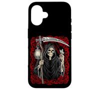 Blackcraft Vintage Death the Grim Reaper Moth Tarot Card Coque pour iPhone 16