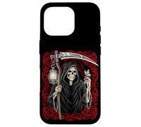 Blackcraft Vintage Death the Grim Reaper Moth Tarot Card Coque pour iPhone 16 Pro