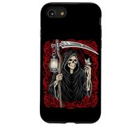Blackcraft Vintage Death the Grim Reaper Moth Tarot Card Coque pour iPhone SE (2020) / 7 / 8