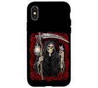 Blackcraft Vintage Death the Grim Reaper Moth Tarot Card Coque pour iPhone X/XS
