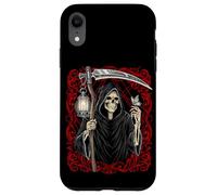 Blackcraft Vintage Death the Grim Reaper Moth Tarot Card Coque pour iPhone XR