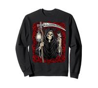 Blackcraft Vintage Death the Grim Reaper Moth Tarot Card Sweatshirt