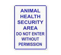 BLACKCUTTER Panneau de sécurité « Notice Danger Safety », « Animal Health Security Area Do Not Enter Without Permission » 2, panneau de signalisation routière pour parking - Plaque en métal en