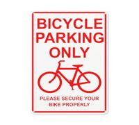 BLACKCUTTER Panneau de sécurité « Notice Danger Safety », « Bicycle Parking Only Please Secure Your Bike Properly » 3, panneau de signalisation routière pour parking - Plaque métallique en aluminium