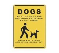 BLACKCUTTER Panneau de sécurité « Notice Danger Safety », « Dogs Must Be On Leash And Under Control At All Times » - Panneau de signalisation routière pour parking - 30,5 x 45,7 cm - Blanc 5