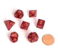 Blackfire Dice - Fairy Dice RPG Set - Marbled Red (7 Dice)