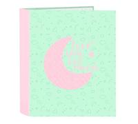 BLACKFIT8 MOON - Classeur Folio 4 anneaux, idéal pour les enfants de différents âges, confortable et polyvalent, qualité et résistance, 27 x 6 x 33 cm, couleur verte, vert, Estándar, Décontracté