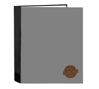 BLACKFIT8 OLD SCHOOL - Classeur Folio 4 anneaux, idéal pour enfants de différents âges, confortable et polyvalent, qualité et résistance, 27 x 6 x 33 cm, Noir/Gris, M, Décontracté