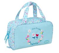 BLACKFIT8 PÉTALOS - Trousse rectangulaire avec poignée, Trousse de Toilette pour Enfant, Adaptable au Chariot, idéale pour Les Enfants de 5 à 14 Ans, Confortable et Polyvalente, qualité et résistance