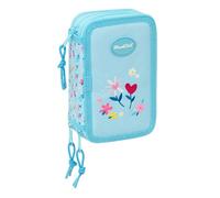 BLACKFIT8 PÉTALOS - Trousse scolaire avec 37 outils inclus, trousse pour enfant, idéale pour les enfants de 5 à 14 ans, confortable et polyvalente, qualité et résistance, 12,5 x 5,5 x 19,5 cm