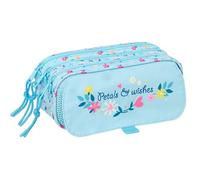 BLACKFIT8 PÉTALOS - Trousse triple grande trousse pour enfant, idéale pour les enfants d'âge scolaire, confortable et polyvalente, qualité et résistance, 21,5 x 8 x 10 cm