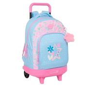 BLACKFIT8 SMILE - Grand sac à dos à roulettes, compact, amovible, idéal pour les enfants de différents âges, confortable et polyvalent, qualité et résistance, 33 x 22 x 45 cm, Bleu clair/rose clair, M