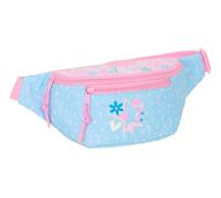 BLACKFIT8 SMILE - Sac banane avec poche extérieure, idéal pour jeunes et enfants de différents âges, confortable et polyvalent, qualité et résistance, 23 x 9 x 12 cm, Bleu clair/rose clair, M