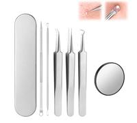 Blackhead Tools,Blackhead Remover,2025 New Stainless Steel Blackhead Tweezers,Blackhead Remover Tweezers,Black Head Removal Tool Set,Blackhead Tweezers with Storage Case and Magnifying Glass (B)