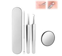 Blackhead Tools,Blackhead Remover,2025 New Stainless Steel Blackhead Tweezers,Blackhead Remover Tweezers,Black Head Removal Tool Set,Blackhead Tweezers with Storage Case and Magnifying Glass (A)