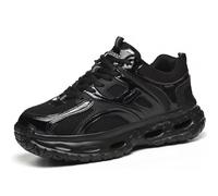 Blacklonng Chaussures avec bout en acier pour femme - Coupe large et confortable - Chaussures de sécurité légères et antidérapantes à bout composite, Noir 1218, 6 Women/4.5 Men