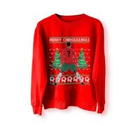 BlackMacaw CR7 Merry Chrisiuuumas Pull de Noël pour adulte Ronaldo Siu Portugal Coupe du monde de football, Rouge, L