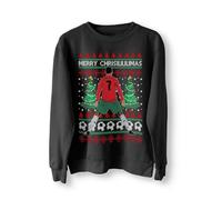 BlackMacaw CR7 Merry Chrisiuuumas Pull de Noël pour adulte Ronaldo Siu Portugal Coupe du monde de football, Noir , L