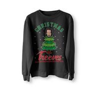 BlackMacaw Keanu Reeves John Christmas Treeves Jumper Sweater Sweatshirt Meme Christmas Funny Sweatshirt Pullover Movie Funny Christmas Jumper Wick, Noir , M