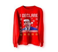 BlackMacaw Michael Scott Pull de Noël drôle, pull, sweat-shirt, pull de bureau, I Declare Noël, cadeaux de Noël, Rouge, XL